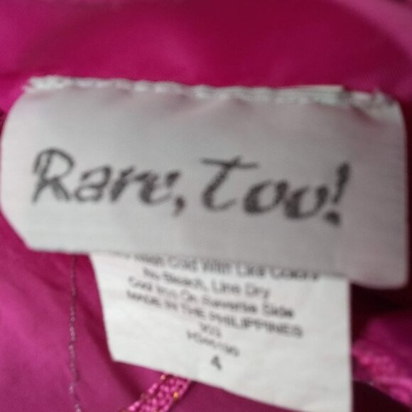 Rare; Too! Pink Sequin Girls Sleeveless Lined Sundress with Zipper Back Size 4 - Picture 6 of 8